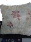 Vintage Croscill Alicia Square Pillow Ivory Lilac Blue Corded 15  X 15  Estate