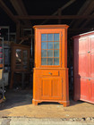 Antique  Corner Cupboard Cabinet 2pc Farmhouse Country Clean 1800 Refinished 