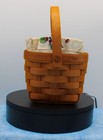 Longaberger 1995 Buffet Buddy Basket With Divider Liner     Handwoven Usa     Signed