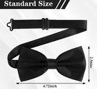 2pcs Mens Bow Tie Pre-tied Fashion Novelty Adjustable Tuxedo Bowtie Wedding Neck
