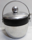 Vintage Mcm Retro 1950s Kromex Aluminum Ice Bucket Silver   Black  Barware