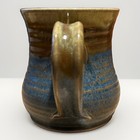 Vintage Two Tone Glaze Drip Hand Crafted Stoneware Coffee Mug Medium 10oz