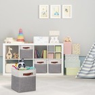 Fabric Cube Bins Set Of 4 Storage Baskets Boxes With Pu Handles For Home Closet