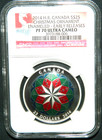2014 Canada  25 Christmas Ornament Enameled Silver Uhr Ngc Pf 70 Ultra Cameo Er
