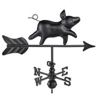 Modern Farmhouse-inspired Pig Garden Weathervane 8800kg With Garden Pole Black F