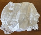 Vintage Madonna Toddler Girl s Size 2 White Satin Bloomers W lace Ruffle Butt