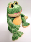 Dan Dee Collector s Choice Green Yellow Frog Plush 10  Sitting Toy  Rare
