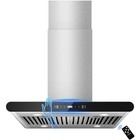 Tiesay 30 Inch Island Range Hood Ceiling Mount 700cfm Gesture remote Control Led