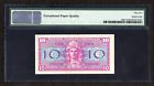 Series 521 10c Replacement Note Military Payment Certificate Rare - Pmg 55 Epq
