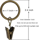 44 Pack Bronze Curtain Rings With Clips  1 In Id  Fits 5 8 In Rod