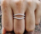 Moissanite Enhancer Guard Wedding Band Solid 14k White Gold 1 Ct Round Cut Vvs1