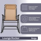 Outdoor Textilene Zero Gravity Folding Lounge Rocker With Pillow
