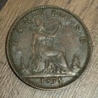 Great Britain 1875 Farthing  Queen Victoria Xf 