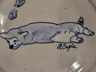 Studio Pottery Handmade Corgi Butterflies 8 5  Plate By Great Bay Pottery Signed