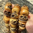 Tibetan Yak Bone 108 Mala - Handcarved Antique Buddhist Prayer Beads