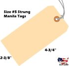 100 Tags Large Size  5 Colored Manila Shipping Hang With String Or Wire Strung