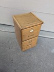 Vintage Industrial Mission Style Oak Wood Filing File Cabinet 2 Drawer Brass R22