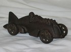 Vintage Antique Hubley Cast Iron Fintail Indy Race Car   Driver Jm201