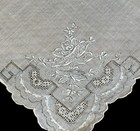 1940 s Pr  Hand Embroidered Appenzell Wedding Handkerchiefs   17