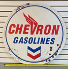 Large 36  Reproduction Chevron Gasoline Gas   Oil Station Metal Sign