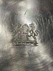 English Sheffield Royal Style Silver Rococo Flat Large Server Serving Tray Crest