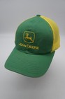 John Deere Snapback Hat Baseball Cap Yellow Green Spell Out Logo Tractor Farm