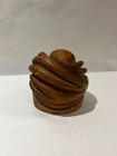 Unique  Single Piece Wavy Style Millinery Wood Hat Block Mold Form Vintage