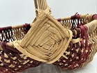 Primitive Vintage Woven Oak Splint Egg Gathering Buttocks Basket Handle