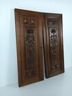 Pair Antique French Hand Carved Wood Door Panels  Salvaged  Architectural Dragon