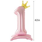 42 Inch Pink Number Balloons 0-9 With Crown  Helium Aluminum Foil Big Number    
