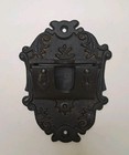 Vintage Wilton Cast Iron Match Stick Holder Wall Mount With Lid Patina