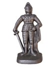 Vintage Knight In Armor Bookends Cast Iron 9  Tall Medieval Times Mascot Pair