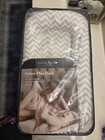 Dockatot Deluxe  Portable Oval Bassinet Gray white Chevron Baby Dock 0-8m