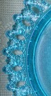1970s Aqua Sheaf Of Wheat 5 25  Glass Bread   Butter Plate - Kemple Wheaton