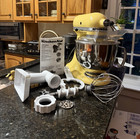 Kitchenaid Artisan Series Yellow 5 Qt Tilt-head Stand Mixer W meat Grinder Attac