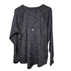 Tek Gear Women   s Workout Gear Long Sleeve Shirt 2x Black Striped Athletic Top