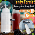 6-pack Plastic Condiment Squeeze Bottles 16 Oz     Refillable Squirt Bottles With