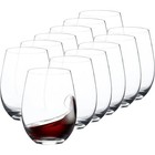 Stemless Wine Glasses Set Of 12 Dishwasher Safe Tumbler Red White Wine New