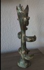 Tribal African Art - Rare Bronze King Statue Vintage African Bronze Statue-