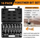 16pcs Heavy Steel Wood Drill Bits Forstner Bit Set Pb-100 For Drilling Plywood