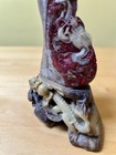 Rare Antique Gem Bloodstone On Shoushan Carving Of Dragons Highest Quality Stone