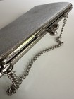 Vintage Silver  Clutch Purse  Silver Vinyl Evening Bag