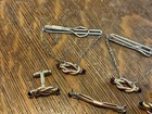 Vintage 1930s Art Deco Love Knot Men s Jewelry Tie Bar Cufflinks Set