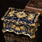 Blue Tin Alloy  Rectangle  Music Box     Once Upon A December    Have Video  