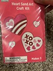 Heart Sand Art Craft Kit Valentines Craft Makes 3 Pieces- New