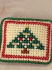 Miniature Doll House Christmas Pillows Scale 1 12 Needlepoint Poinsettia   Tree