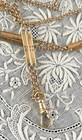 Antique Estate Victorian 10k Gold Dog Clip 14k Gf Bar Link Watch Chain Necklace