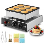 Vevor Dutch Pancake Maker  9pcs 76mm Diameter Dorayaki Baker Machine  -  Silver