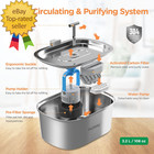 Cat Water Fountain Stainless Steel  3 2l 108oz Pet Fountain Water Bowl Dog Drink