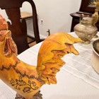 Vintage Rooster Chicken Figurines Hand Painted Farmhouse Country 10 Inches